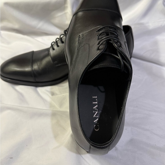 Canali Black leather Cap Toe Size 11 - Picture 5 of 7